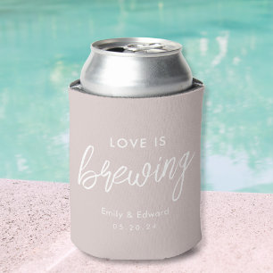 Porta-lata Favor de casamento Moderno Rosa Bege O Amor está C