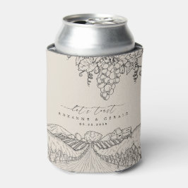 Porta-lata Favor de Casamento Vinícola Desenhado à Mão na Tus