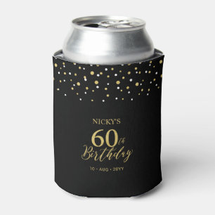 Porta-lata Favor de festa de aniversário de 60 anos com confe