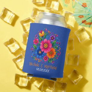 Porta-lata Favor de festa de casamento floral mexicano colori