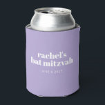 Porta-lata Favor Personalizado do Bat Mitzvah, Lavanda Roxo M<br><div class="desc">O Lavanda Roxo Moderno,  O Favor Personalizado Mitzvah,  Pode Resfriar</div>
