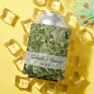 Porta-lata Favores florais do casamento do Hydrangea verde de