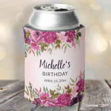 Favoritos de aniversário florais rosa roxo elegant