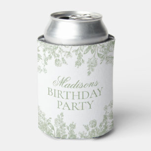 Porta-lata Favoritos de Aniversário Floral Vintage Sage Chino