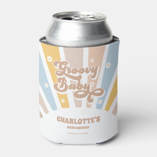 Porta-lata Favoritos do Chá de fraldas de Fotos do Groovy Pin (Can Front)