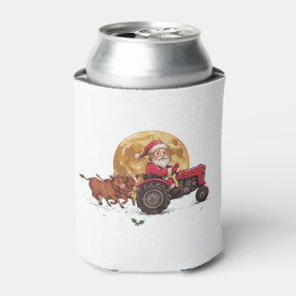 Porta-lata Fazenda do Papai Noel do Natal Trator Vacas Lua Xm
