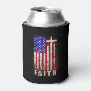 Porta-lata Fé Cristã Patriótica Amor Jesus Bandeira Americana