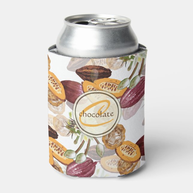 Porta-lata Feijões de cacau, Flores de Chocolate, presentes n (Can Front)