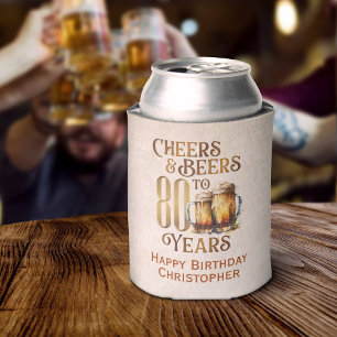 Porta-lata Felicidades e Cervejas 80 Birthday