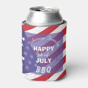 Porta-lata Feliz 4 de julho CHURRASCO da Família Patriótica