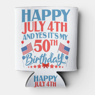 Porta-lata Feliz 4 de julho e sim É o meu 50º presente de a