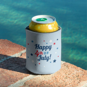 Porta-lata Feliz 4 de Julho Patriótico Vermelho Branco e Azul