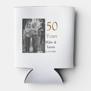 Porta-lata Feliz 50º aniversário adicionar nome do casal data