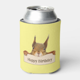 Porta-lata Feliz Aniversário com Sinal Personalizado
