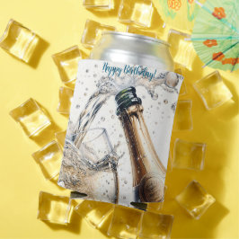 Porta-lata Feliz Aniversário do Bubble champagne