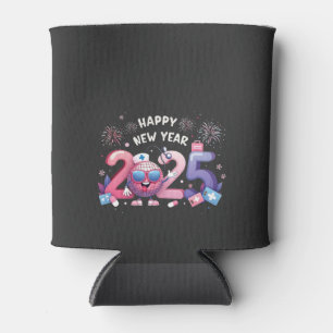 Porta-lata Feliz ano novo 2025 Enfermagem Disco Ball Saúde