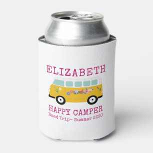 Porta-lata Feliz Camper Retro RV Pink Cooler