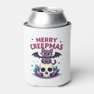 Porta-lata Feliz Creepmas Gato Pastel Goth Natal Caveira T-S
