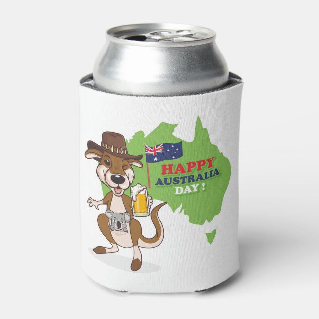 Porta-lata Feliz Dia da Austrália Kangaroo Koala (Can Front)