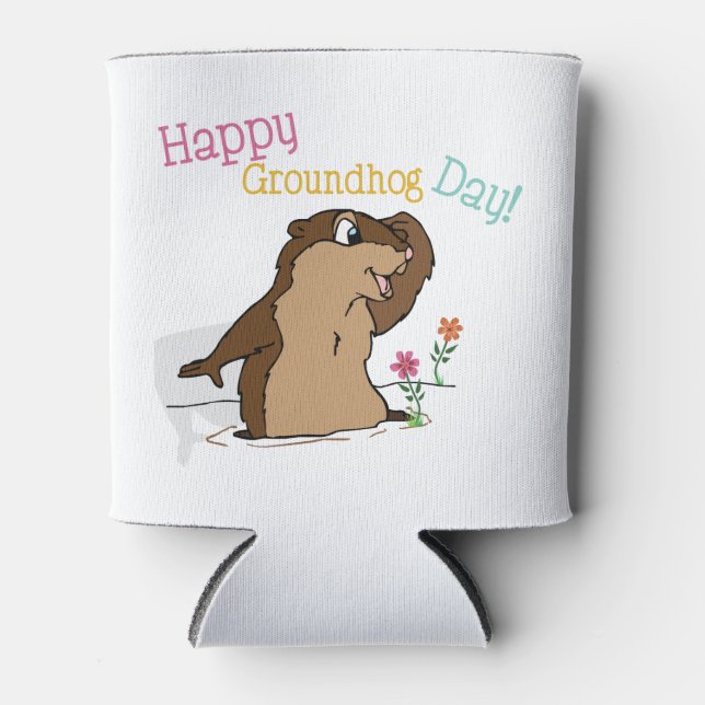 Porta-lata Feliz Dia da Marmota (Frente)