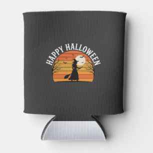 Porta-lata Feliz Dia das Bruxas Design de Pôr do Sol de Bruxa