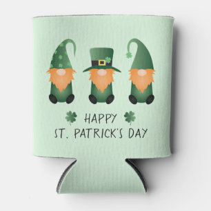 Porta-lata Feliz Dia de São Patrício Gnomos Verde