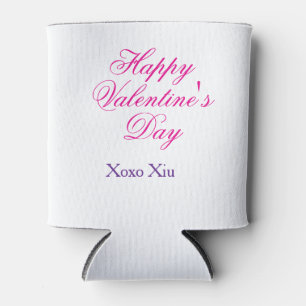 Porta-lata Feliz dia dos namorados rosa roxo xoxo amor nome c