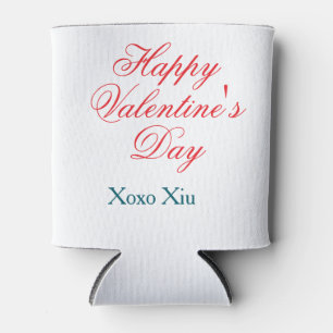 Porta-lata Feliz dia dos namorados vermelho azul xoxo amor no