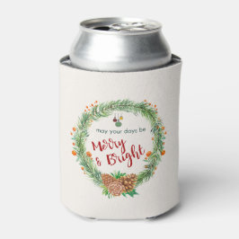 Porta-lata Feliz e coroa de natal brilhante