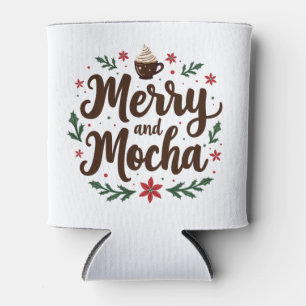 Porta-lata Feliz e Mocha Bebem café Natal Xmas