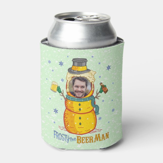 Porta-lata Feliz Feliz Homem de Cerveja, Foto Personalizada d (Can Front)