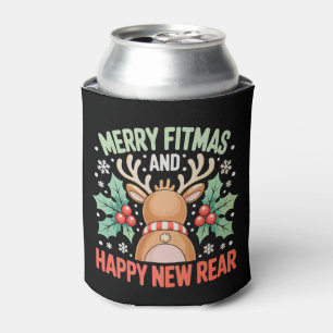 Porta-lata Feliz Fitmas Feliz Ano Novo Treino de Rena Natal