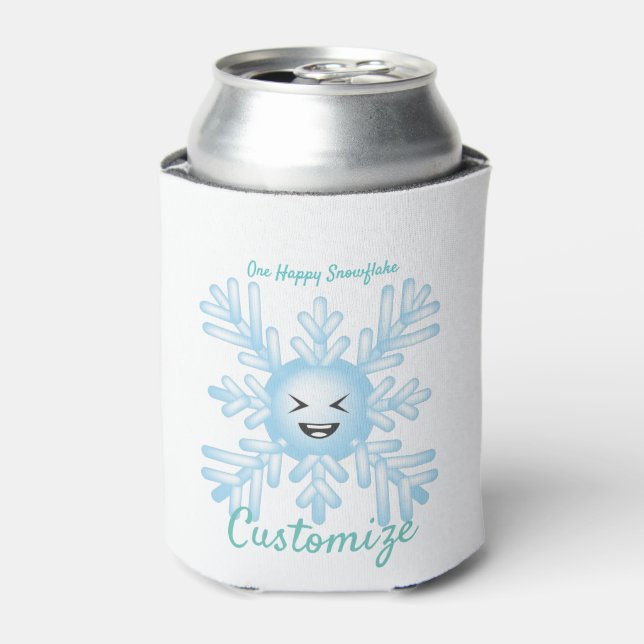 Porta-lata Feliz Floco de Neve Emoticon Thunder_Cove (Can Front)