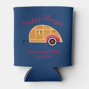 Porta-lata Feliz Glamper Woodie Vintage Teardrop Trailer