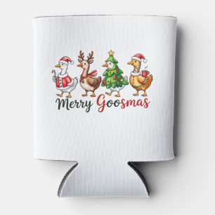 Porta-lata Feliz Goosemas Ganso de Natal Vestindo Papai Noel