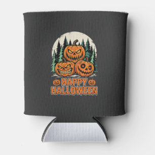 Porta-lata Feliz Halloween Abóbora Assustadora Floresta Vetor