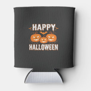 Porta-lata Feliz Halloween Abóbora Morcego Vetor