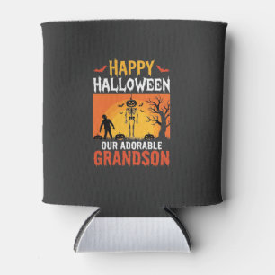 Porta-lata Feliz Halloween Neto Esqueleto Abóbora