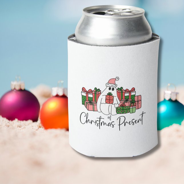 Porta-lata Feliz Natal (Cute Funny Humor Colorful Ghost Of Christmas Can Cooler)