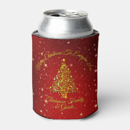 Porta-lata Feliz Natal 20XX Estrelas de Árvore Vermelha Doura