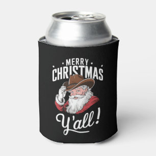 Porta-lata Feliz Natal a Todos, Papai Noel Caubói Country