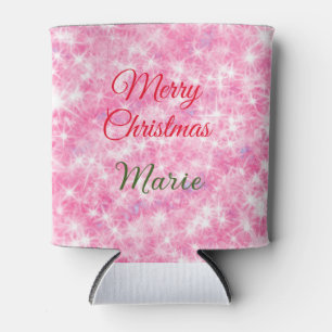 Porta-lata Feliz Natal adiciona nome vermelho brilho