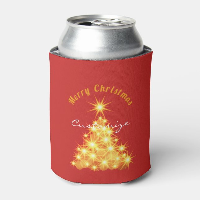 Porta-lata Feliz Natal Árvore Dourada Thunder_Cove (Can Front)