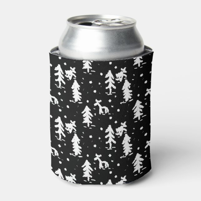 Porta-lata Feliz Natal! Black and White Can Cooler (Can Front)