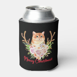 Porta-lata Feliz Natal e Gato