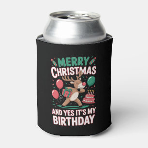 Porta-lata Feliz Natal E Sim É Meu Aniversário Rena
