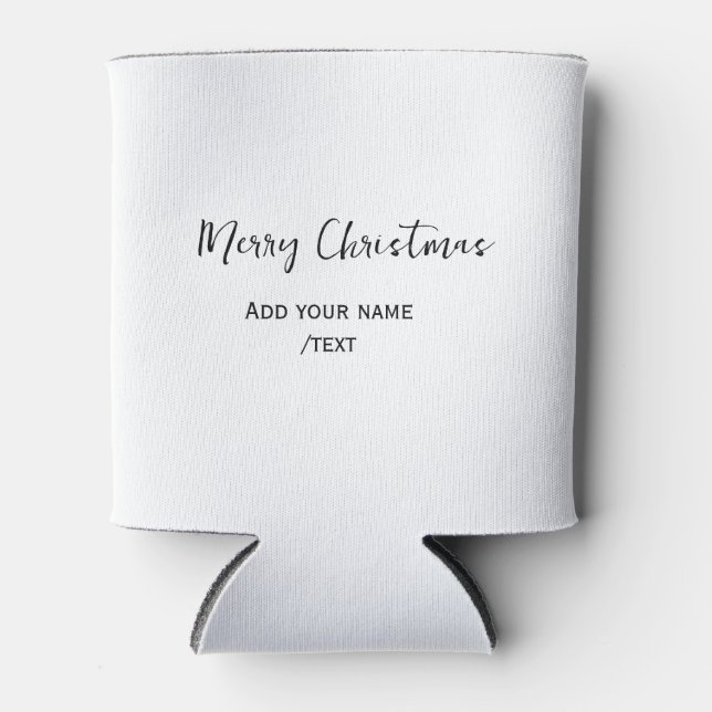 Porta-lata Feliz Natal Elegante adiciona texto simples modern (Frente)