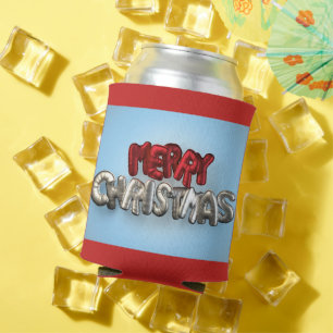 Porta-lata Feliz Natal em julho Mylar Balões pode arrefecer
