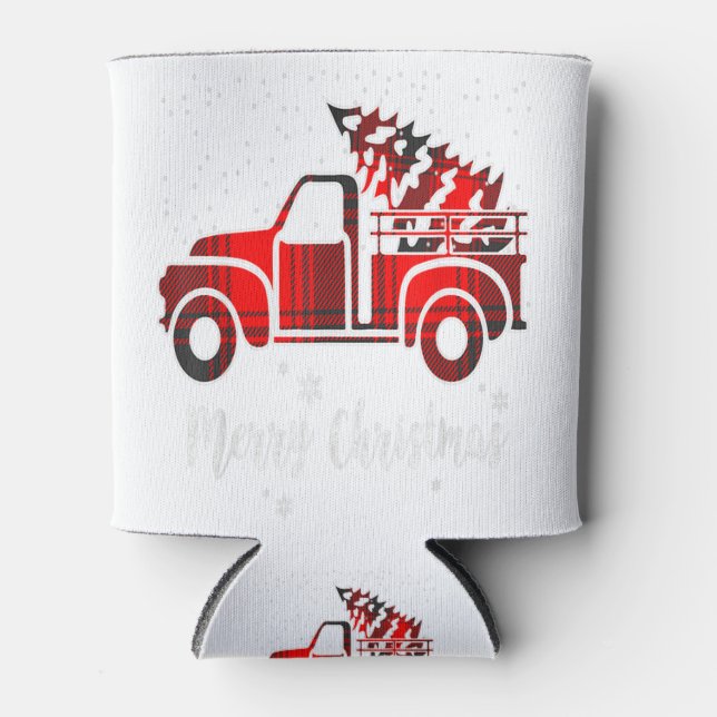 Porta-lata Feliz Natal Leopard Buffalo Tree Red Pla (Frente)
