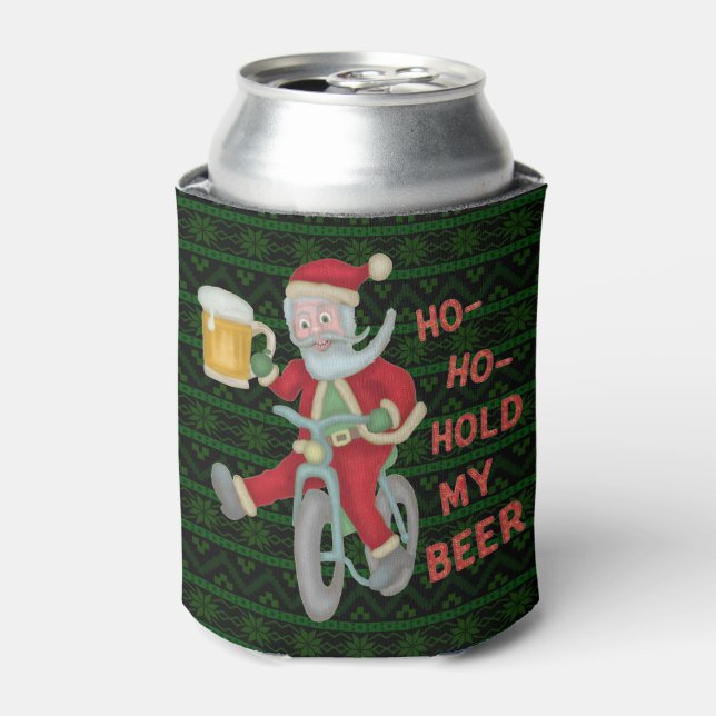 Porta-lata Feliz Natal Papai Noel Beer Humor Monograma (Can Front)